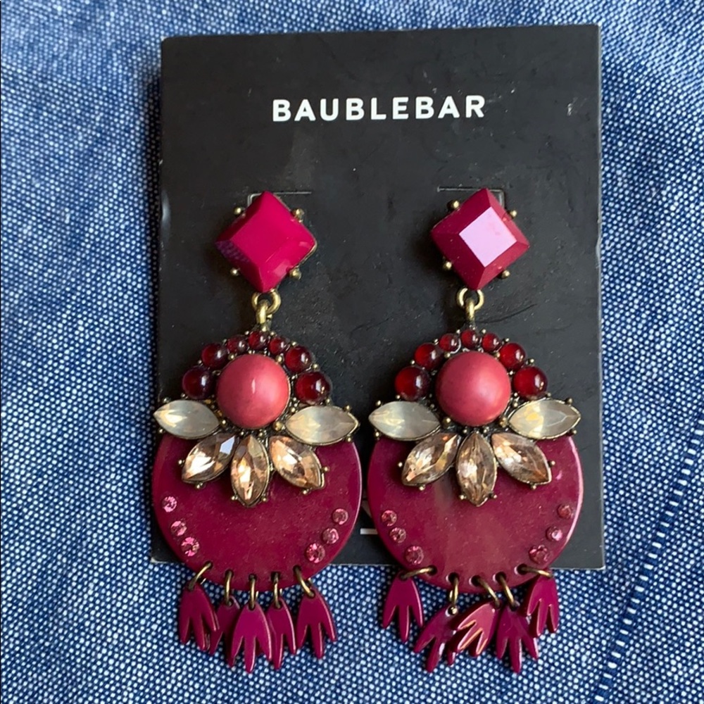 NWT Bauble Bar Purple Embellished Earrings